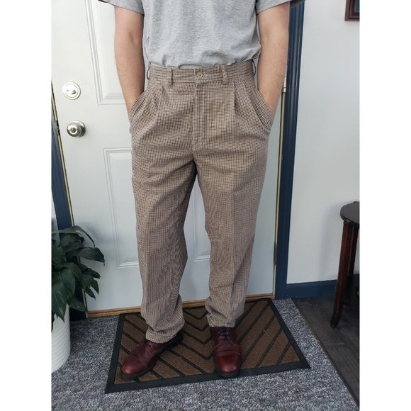 Vintage Houndstooth‎ Pleated Trousers - Picture 1 of 5